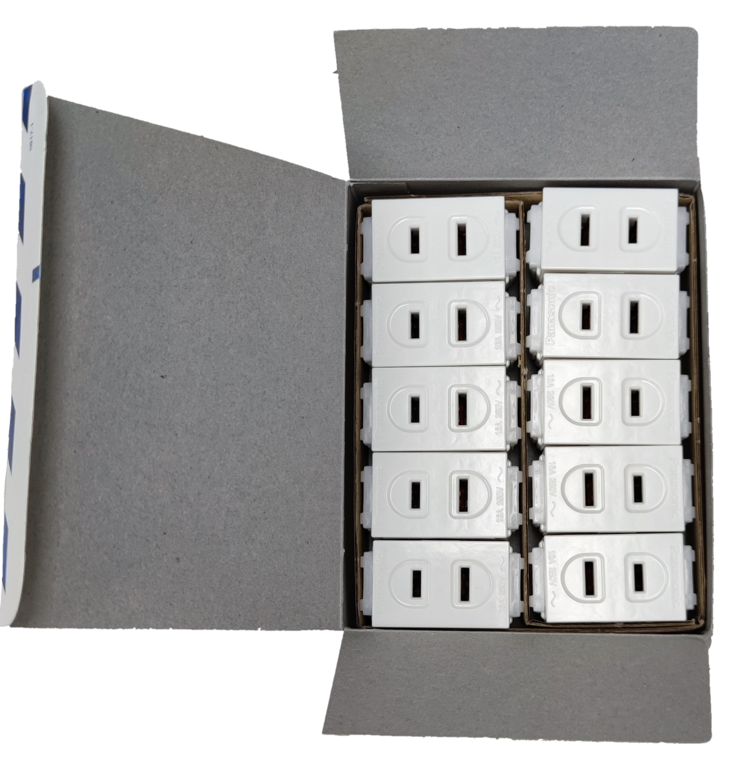 Panasonic Flat Pin Outlet Receptacle Quick Connect Terminal 16A 250V (10PCS), Flat Pin Outlet Device Wide Series (10PCS) WEG1001-5