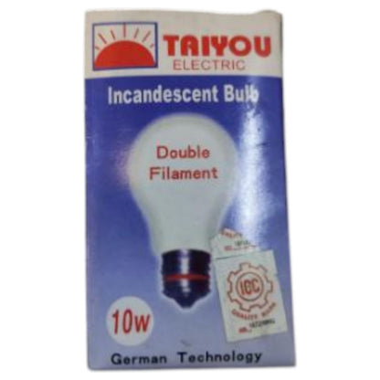 Taiyou 10W Incandescent Bulb E27 220V Classic Bulb 10W E27 220V