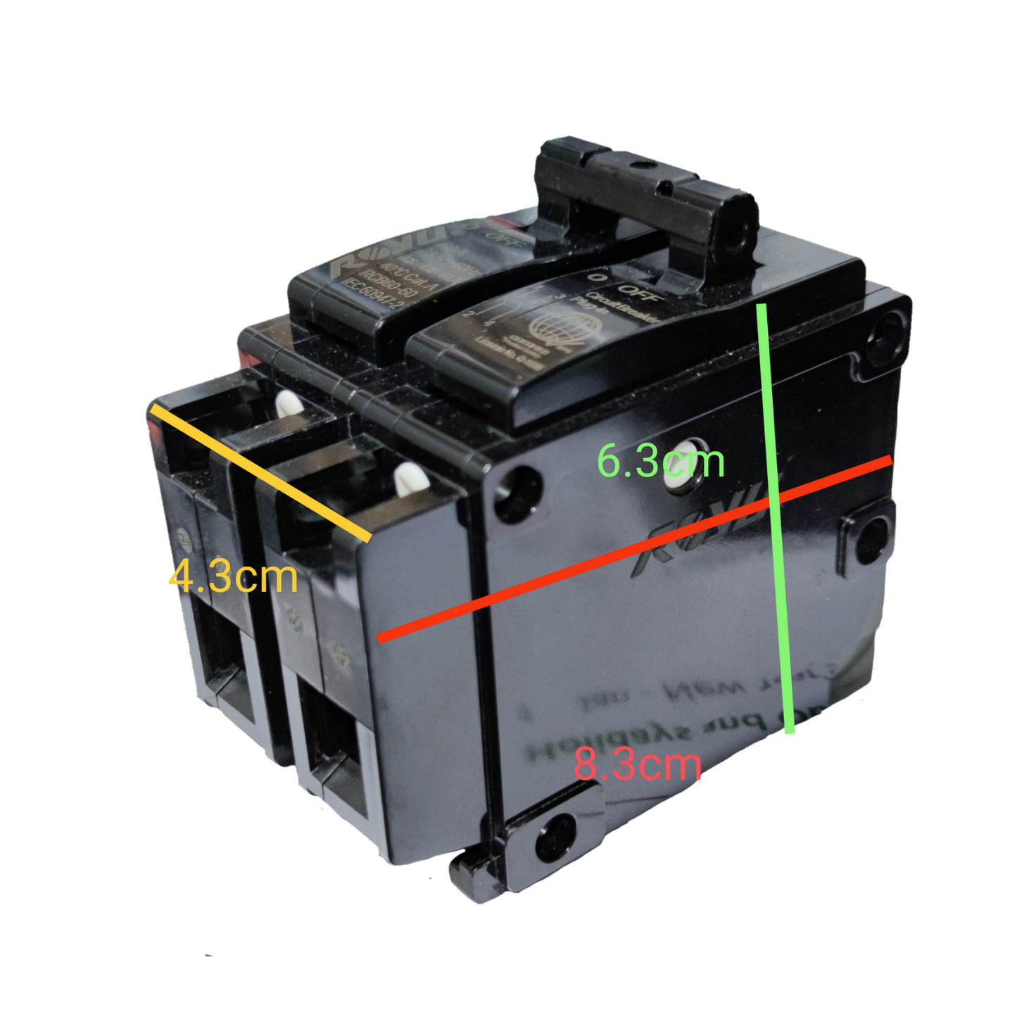 Royu 15A Circuit Breaker 2pole Plug In 6 KAIC 220V