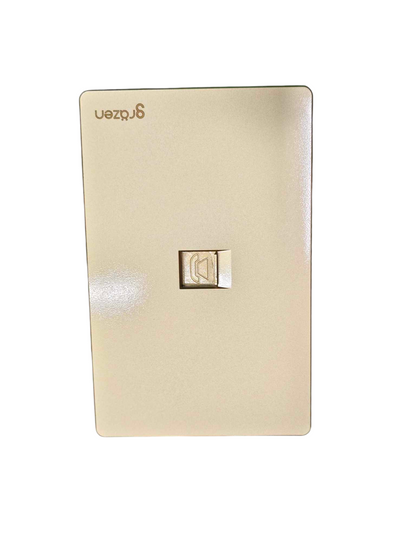 Grazen 1 Gang Telephone Outlet with Plate Cover Available in Black, White, Gray and Gold GW-016