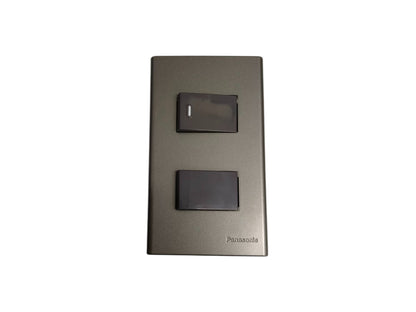 Panasonic 2 Gang Combination Switch,3 Way Switch and 1 Way Switch 16A 250V with Plate Cover Metallic Gray WEG6802MH-1/WEG5002HK-5/WEG5001HK-5