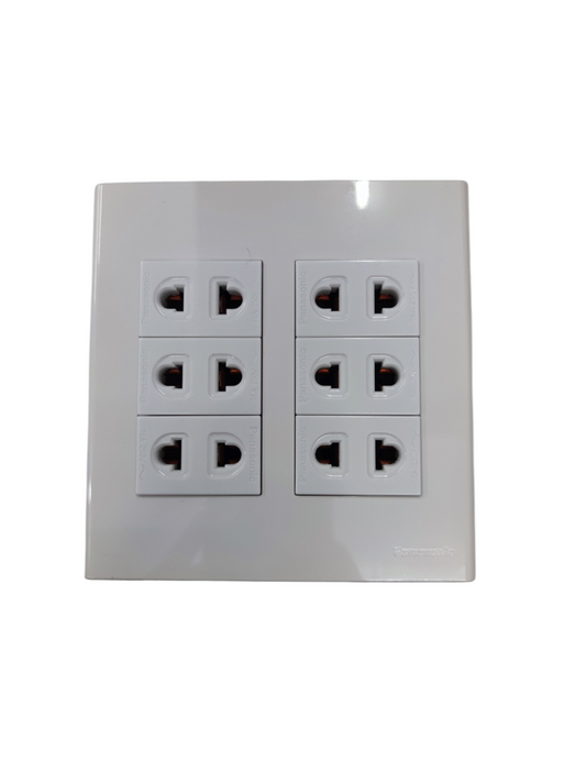 Panasonic 6 Gang Universal Outlet with Utility WEG6806+(6XWEG10919-5)+Utility