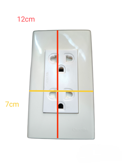 Omni Duplex Universal Outlet with Ground  and Plate Cover 16A 250V WWP-113+WWG-402