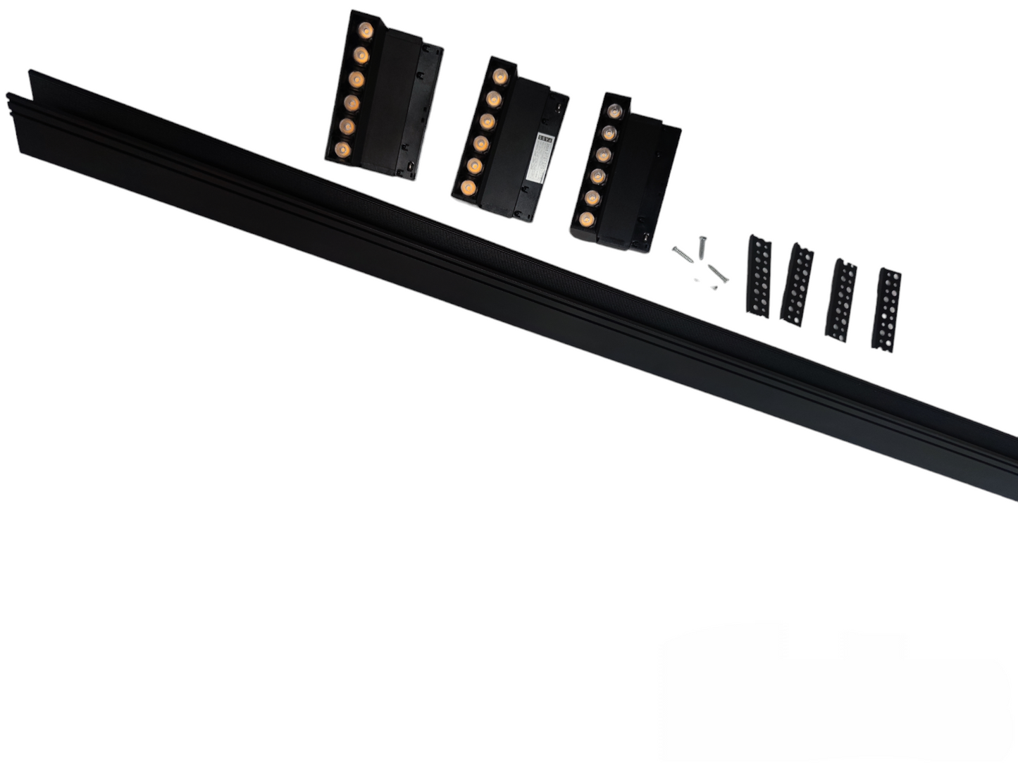 ILLUMIQ TERRA Magnetic Track Light 1 Meter 50mm with 3pcs 6W LED Foldable Grille Track Light Warm White 3000K 220V