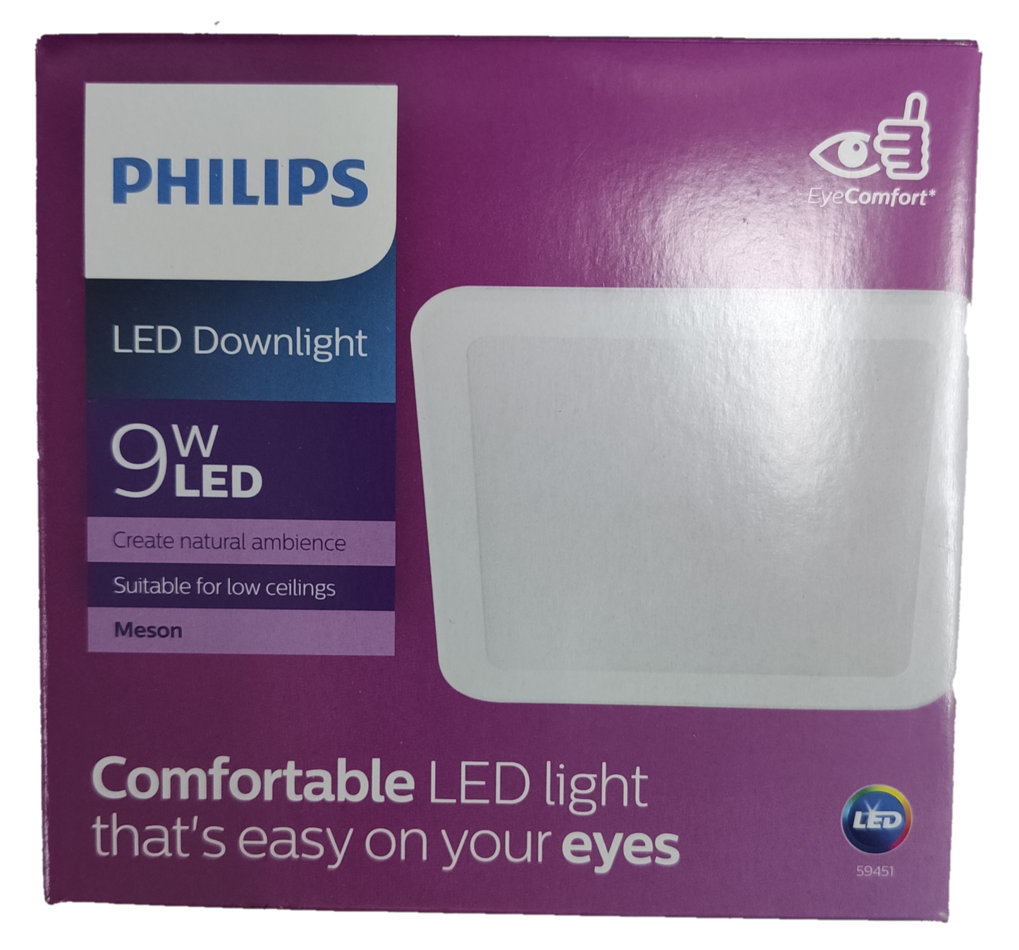 Philips LED Downlight 9W Daylight 220V Square (4.8") Philips Downlight 59451 Meson