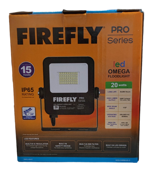 Firefly 20W LED Floodlight 220V Daylight 6500K FFL3020DL Omega Series Flood light