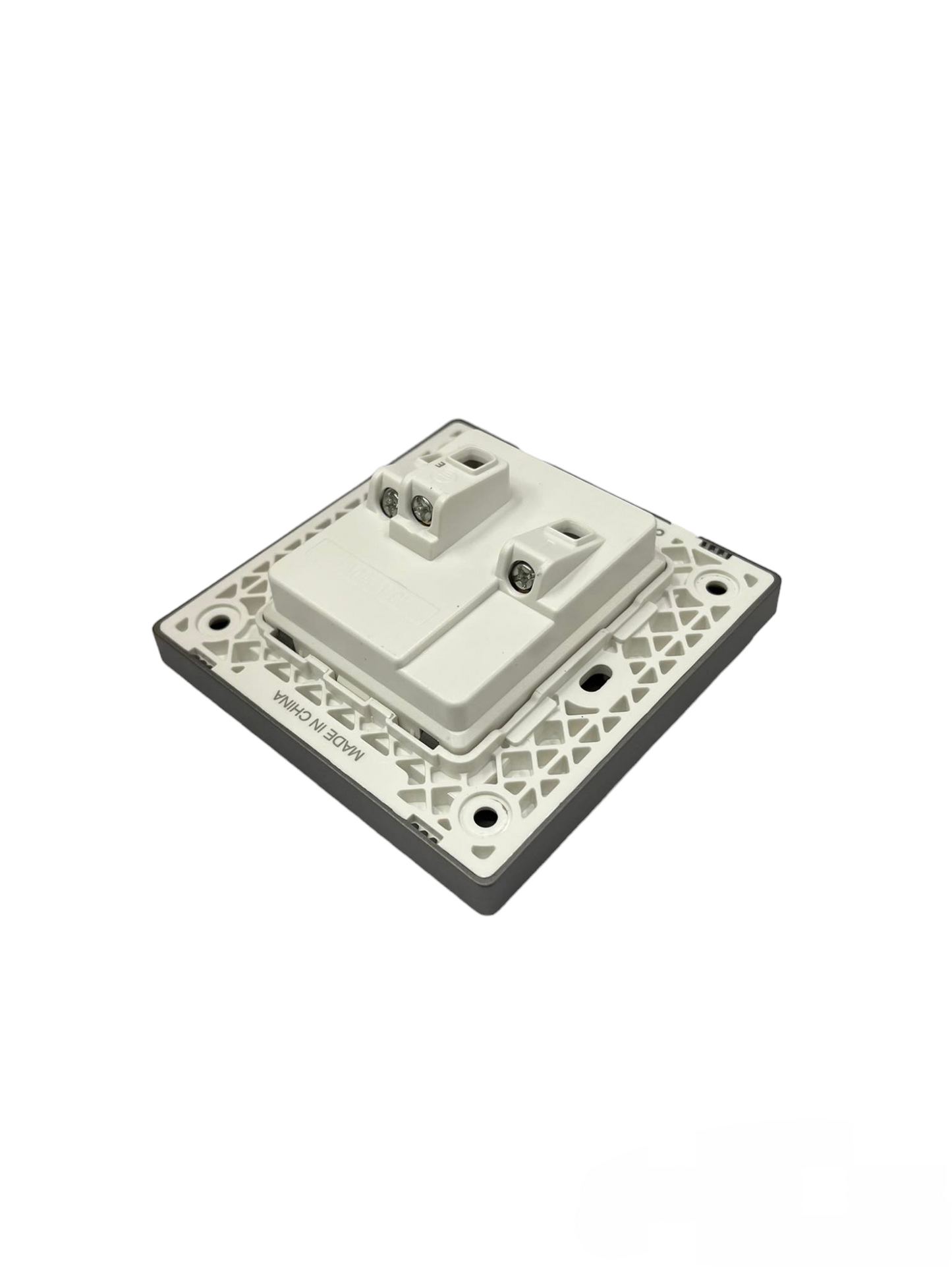 Opple Duplex Universal Outlet with Ground with Switch Control Square Type Gray with Plate Cover and Utility Box 16A 220V F021681A 86X86