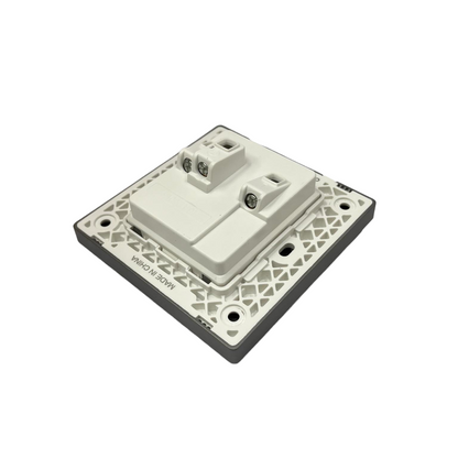 Opple Duplex Universal Outlet with Ground with Switch Control Square Type Gray with Plate Cover 16A 220VF021681A