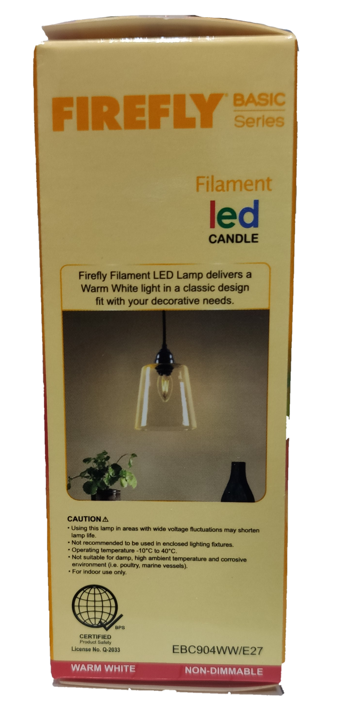 Firefly 4W LED Candle Bulb Filament Type E-27 Warm White 220V, E27 Candle