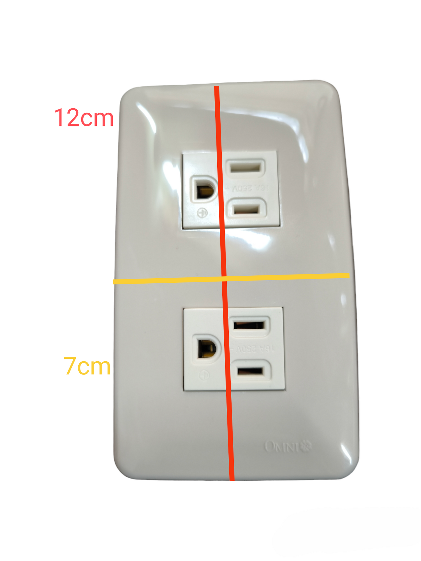 Omni 2 Gang Flat Pin Outlet with Ground 16A 250V Classic Series WEP-102+(WEG-203x2)