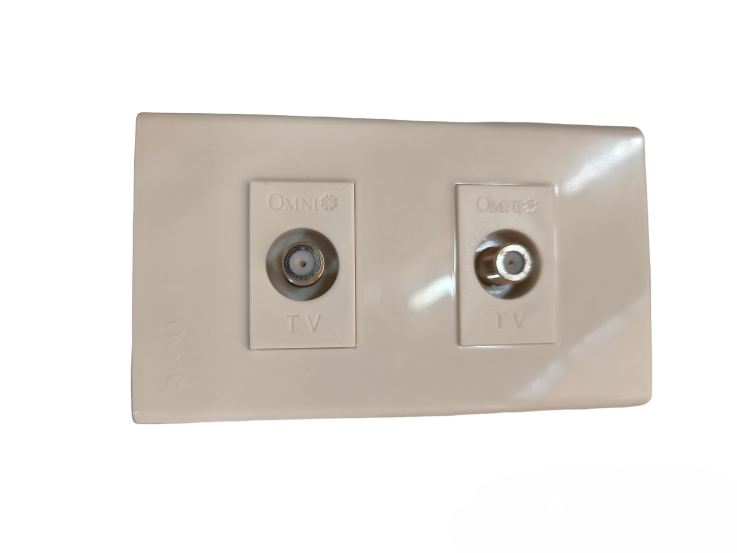 Omni 2 Gang Cable TV Outlet with Plate WWP-112+(WWV-301x2)