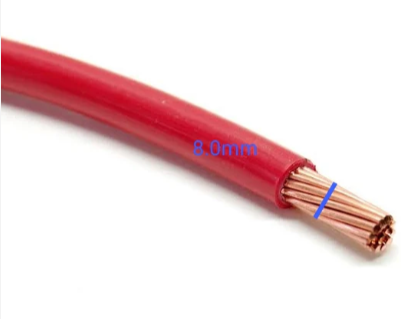 Duraflex 8mm THHN wire per meter - red, featuring copper strands for durability and flexibility