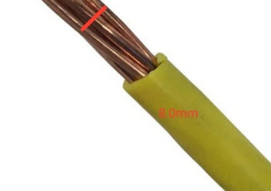 Duraflex 8mm THHN wire yellow Stranded with durable insulation for electrical wiring projects