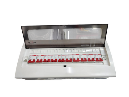 Electx Electrical Supply 9 Branches 2pole Miniature Circuit Breaker with transparent cover for electrical protection