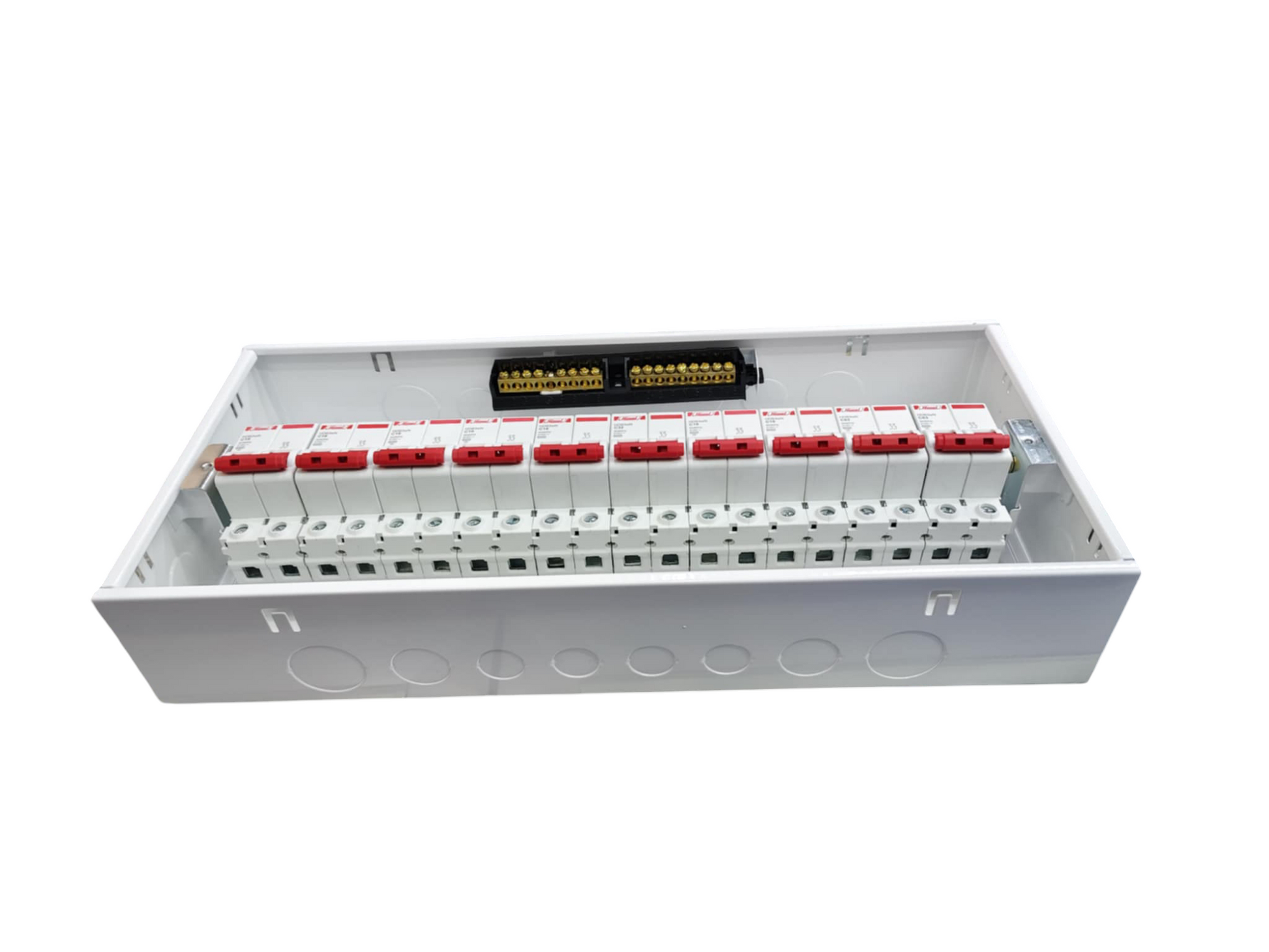 Electx Electrical Supply 9 Branches 2pole Miniature Circuit Breaker in white electrical panel box