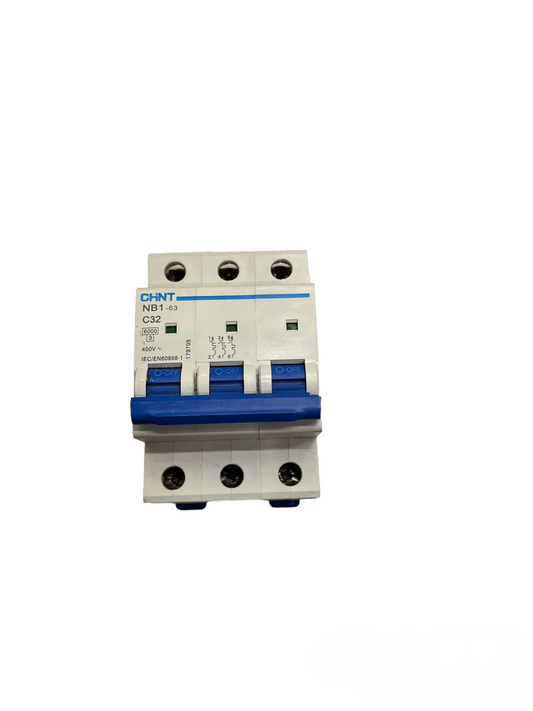 Chint 32A 3 Pole 6KAIC 220V with Indicator Miniature Circuit Breaker NB1-63 3P C32 6KADB