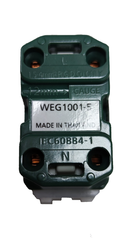 Panasonic Flat Pin Outlet Receptacle Quick Connect Terminal 16A 250V, Flat Pin Outlet Device Wide Series WEG1001-5