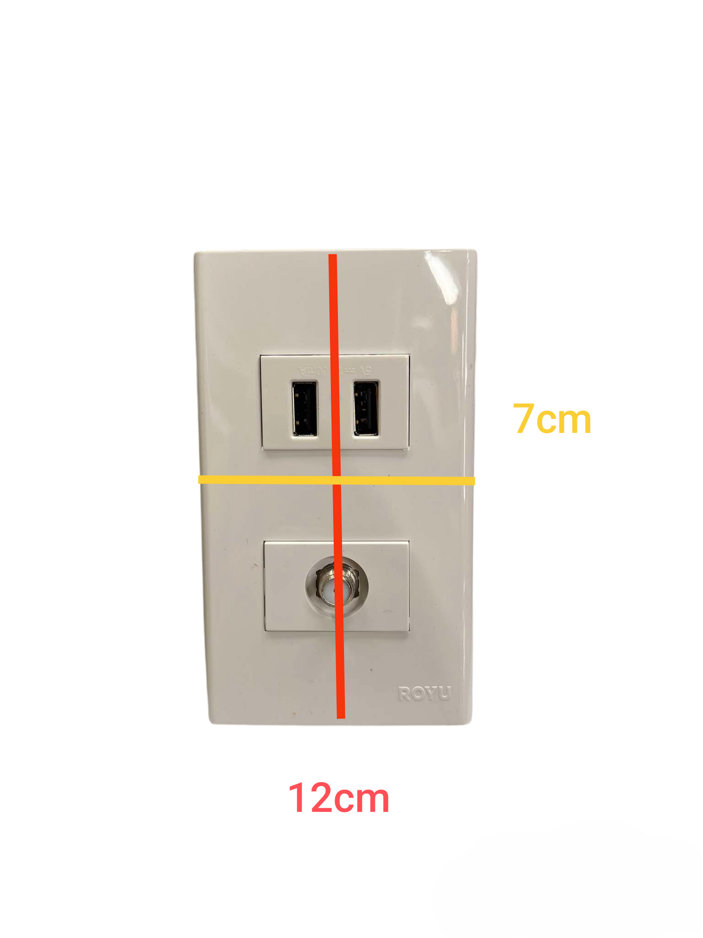 Royu 2 Gang Cable Outlet and 2 Port USB 2100mAh 5V DC