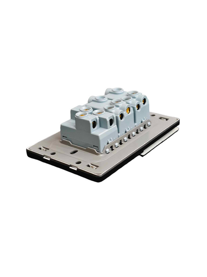 Grazen 2 Gang  1 Way Switch with 1 Gang Universal Outlet with Ground 16A 220V GW-009