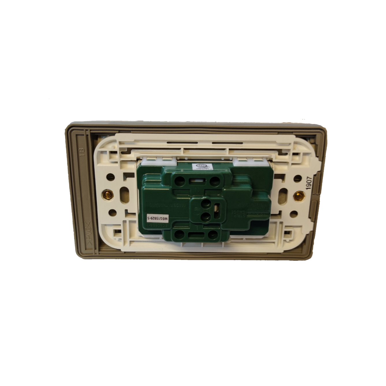 Panasonic Duplex Universal Convenience Outlet with Weatherproof Plate Cover, Weatherproof Duplex Universal Outlet Wide Series, Duplex Receptacle with Ground and Weatherproof Plate Cover WEG15925-5 / WEG7903