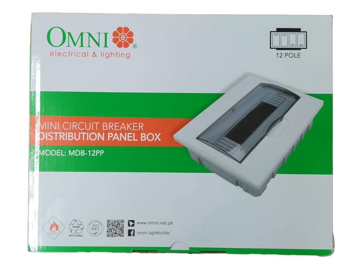 Omni 12 Ways Distribution Panel Box MDP-12PP Recessed Type Distribution Panel for Miniature Circuit Breaker
