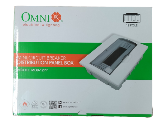 Omni 12 Ways Distribution Panel Box MDP-12PP Recessed Type Distribution Panel for Miniature Circuit Breaker