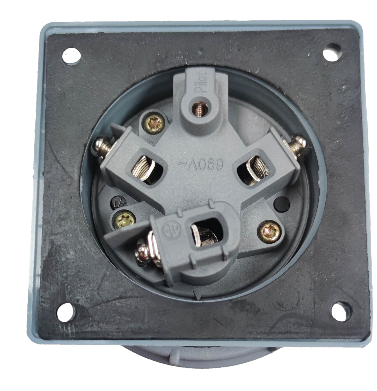 Grippes Industrial Plug 63A-6h 2P+E 220-250V Chassis Type IEC60309 #633