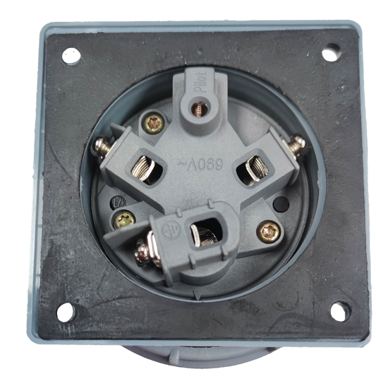 Grippes Industrial Plug 63A-6h 2P+E 220-250V Chassis Type IEC60309 #633