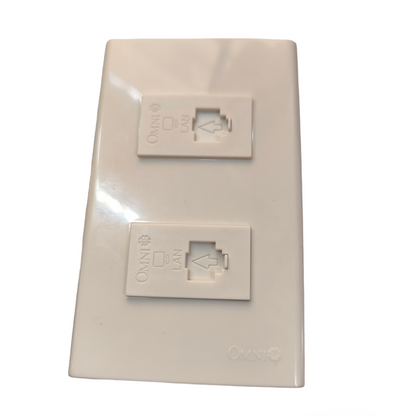 Omni 2 Gang LAN Outlet with Plate WWP-112+(WWC-303x2)