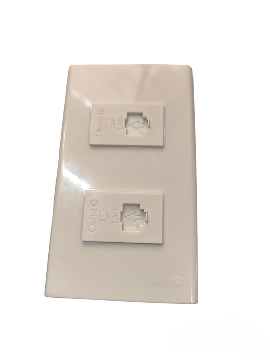Omni 2 Gang LAN Outlet with Plate WWP-112+(WWC-303x2)