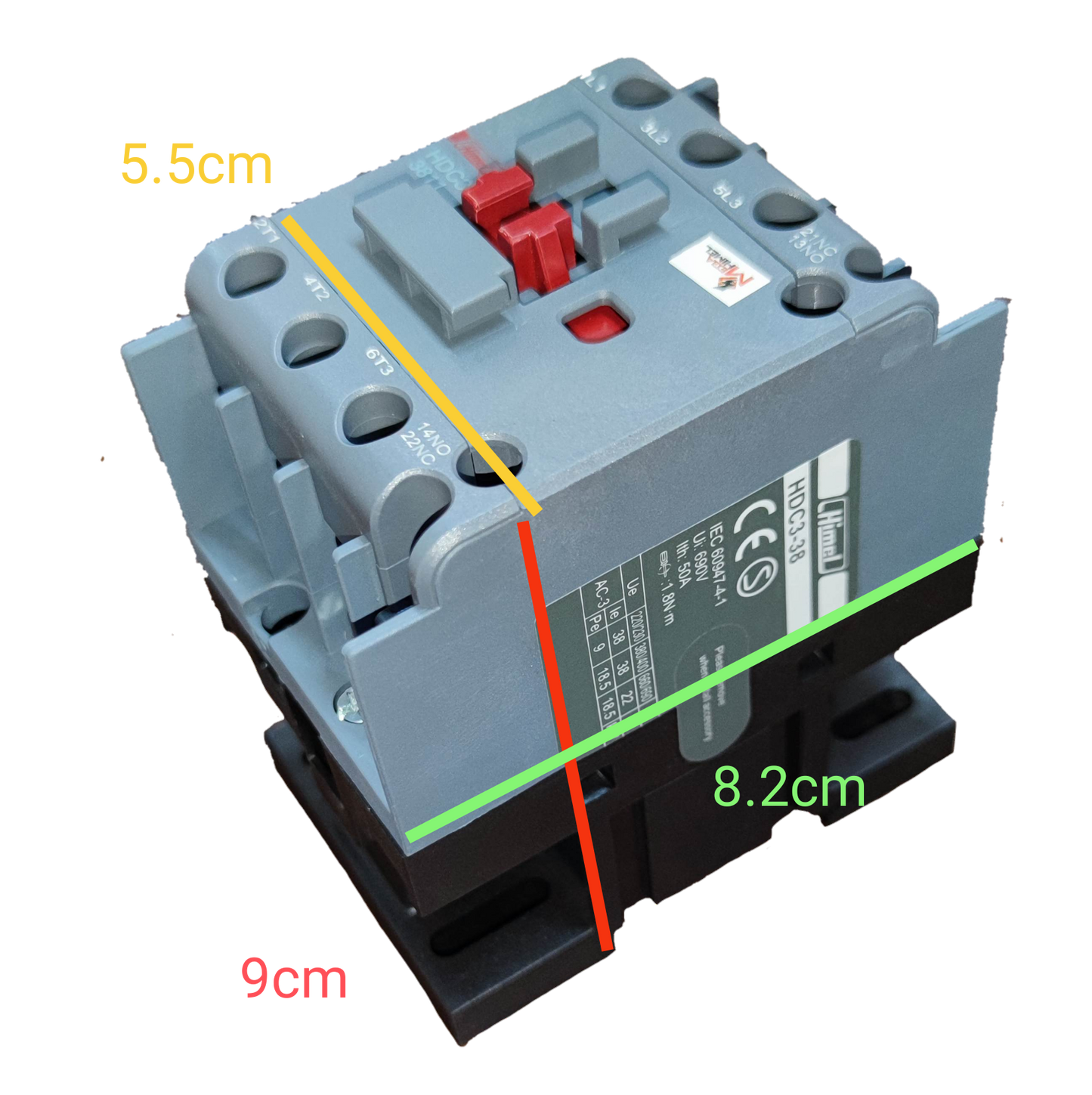 Himel Magnetic Contactor 38A 1NO/1NC 220V Coil Voltage HDC33811M7