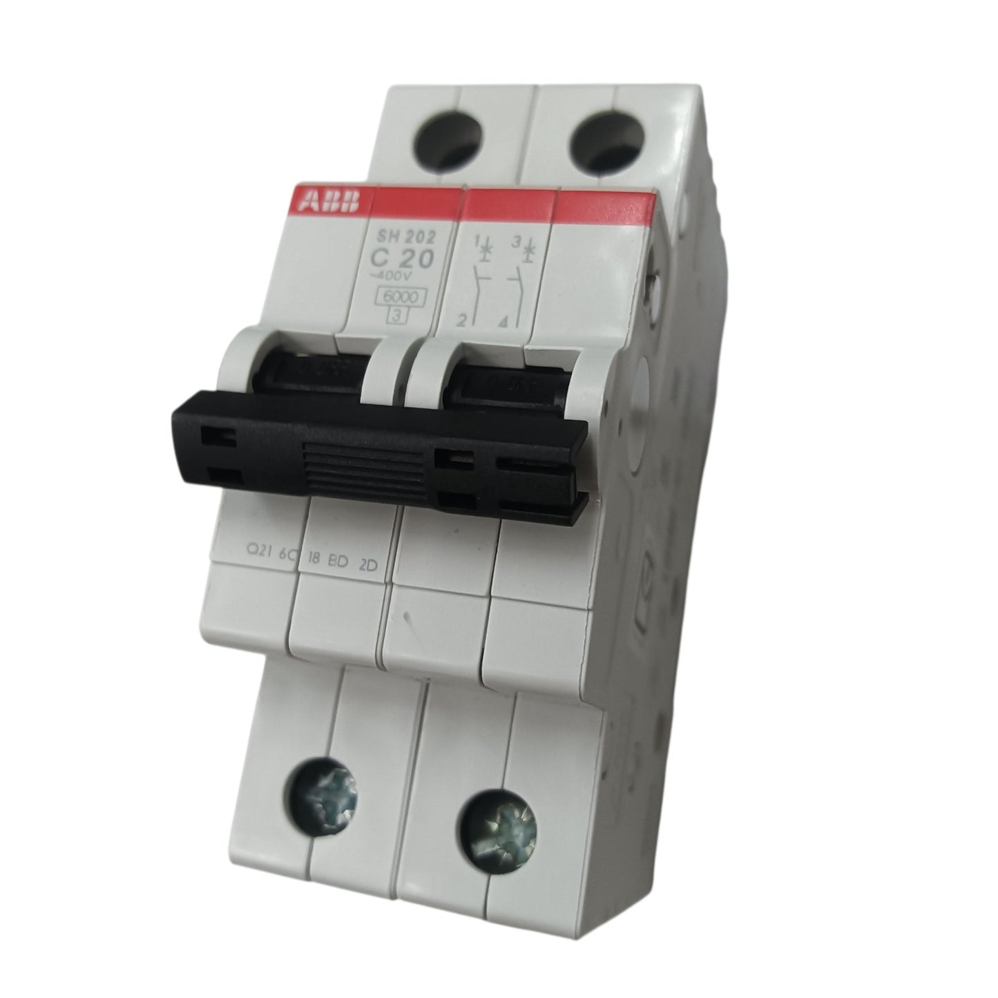 ABB MCB Miniature Circuit Breaker  20A 2  Pole 6 Kaic 220v SH202-C20