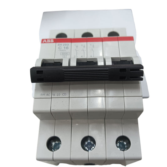 ABB Miniature Circuit Breaker 16A 3 Pole  MCB 6 Kaic 400V SH203-C16