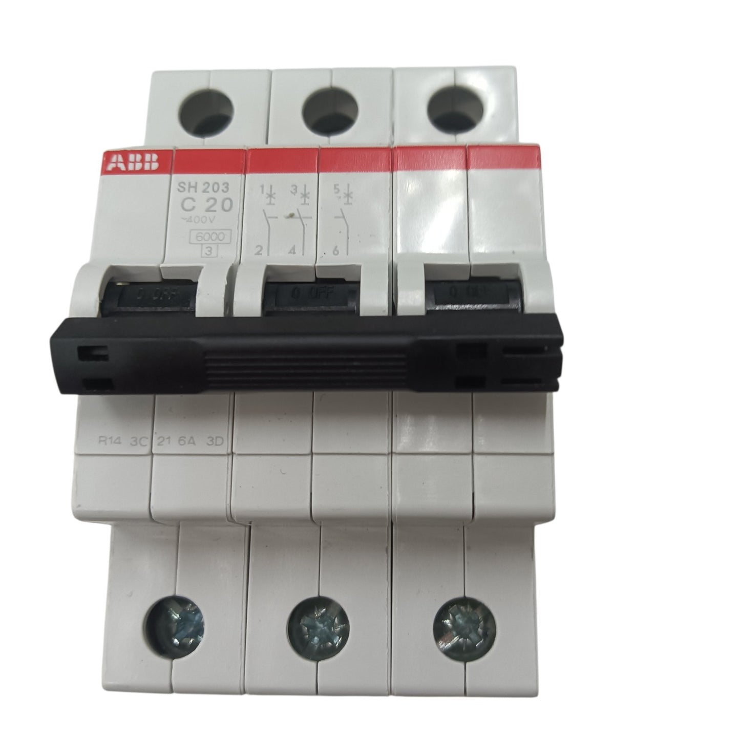 ABB Miniature Circuit Breaker 20A 3 Pole MCB 6 Kaic 400V SH203-C20