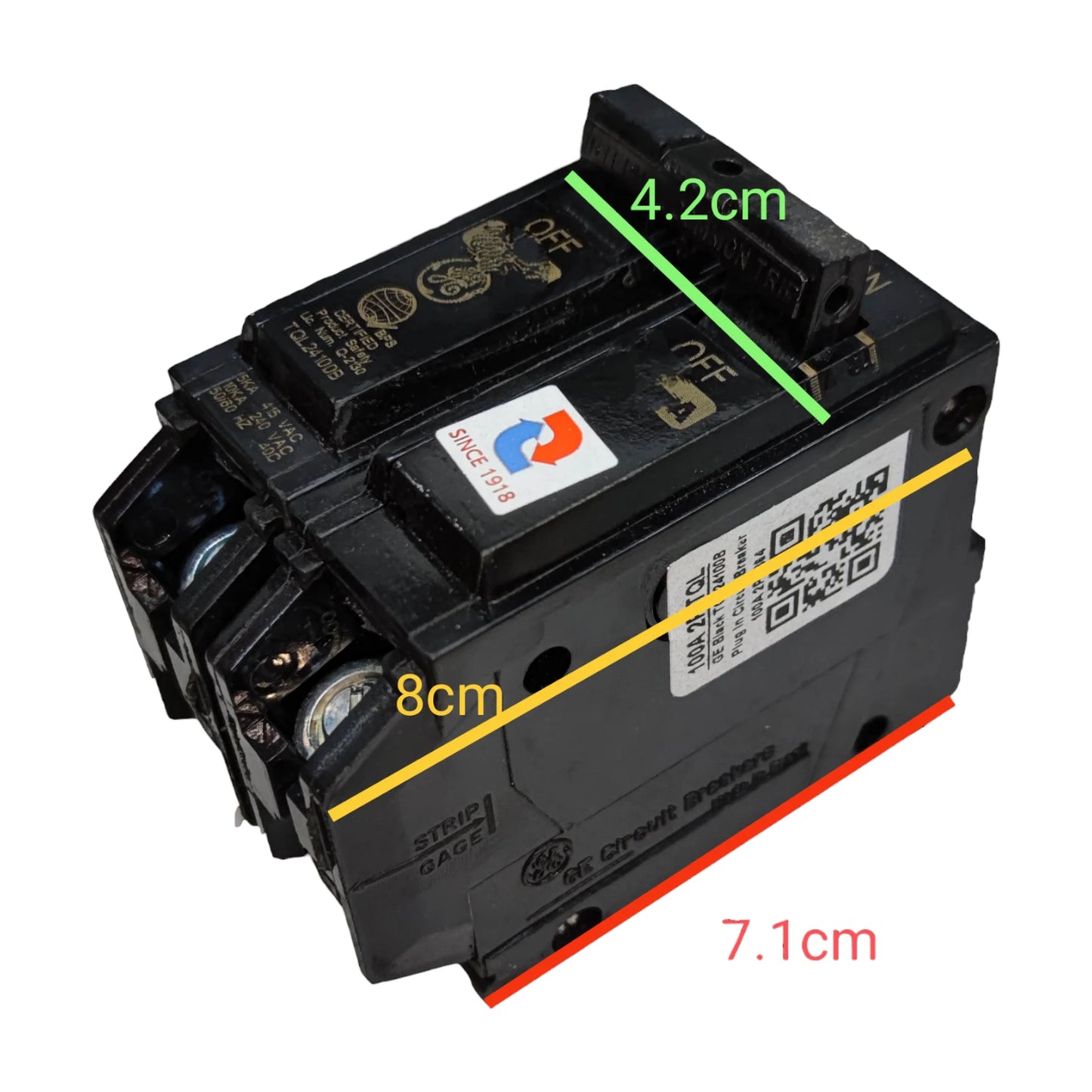 ABB or GE 50A 2Pole 10 KAIC 220V Plug in Circuit Breaker Single Phase TQL2450B