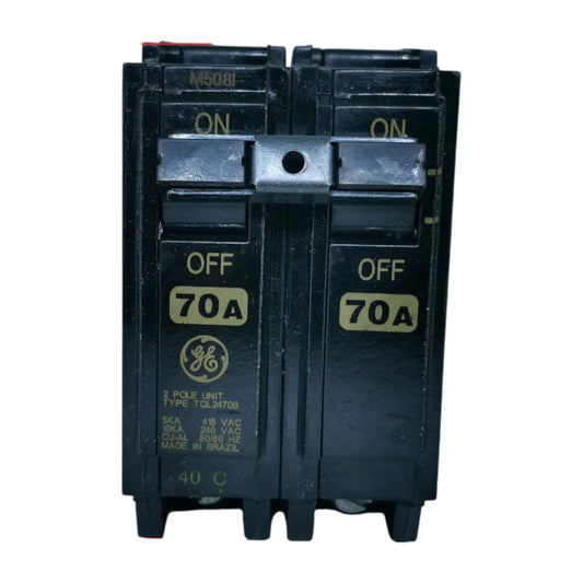 ABB or GE 70A 2Pole 10KAIC 220V Circuit Breaker Phase Plug-in TQL2470B