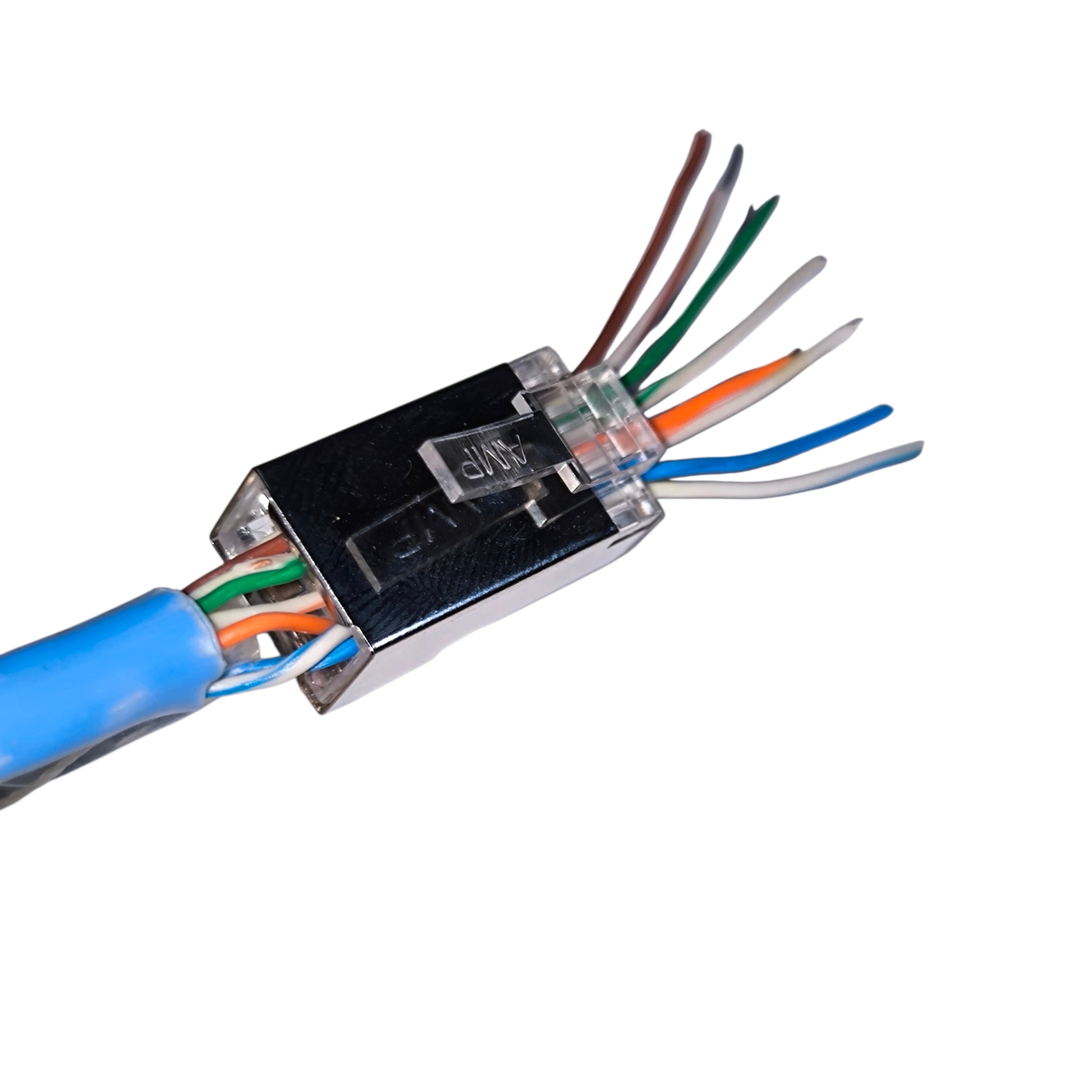 AMP CAT5 RJ45 Connector Shielded Metal Pass Through Electx Electrical SUpply