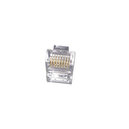 Clear Ethernet connector on a white background AMP CAT5e Connector Pass Through Type ( 100PCS) Per Order Electx Electrical SUpply 9