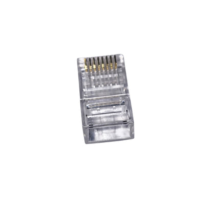 Clear Ethernet cable connector on a white background AMP CAT6 RJ45 Connector Pass Through Type ( 5PCS) Per Order Electx Electrical Supply