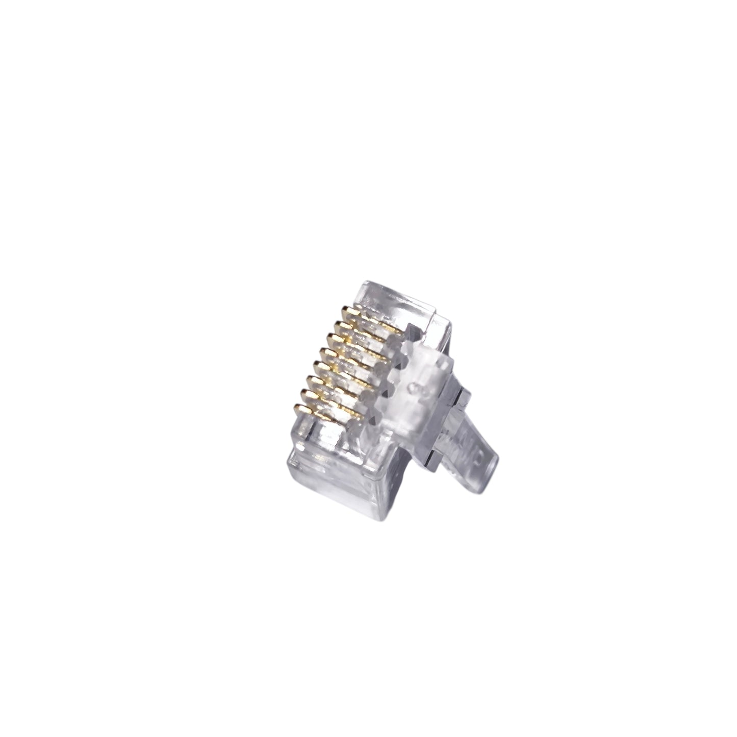 Metallic connector on a white background