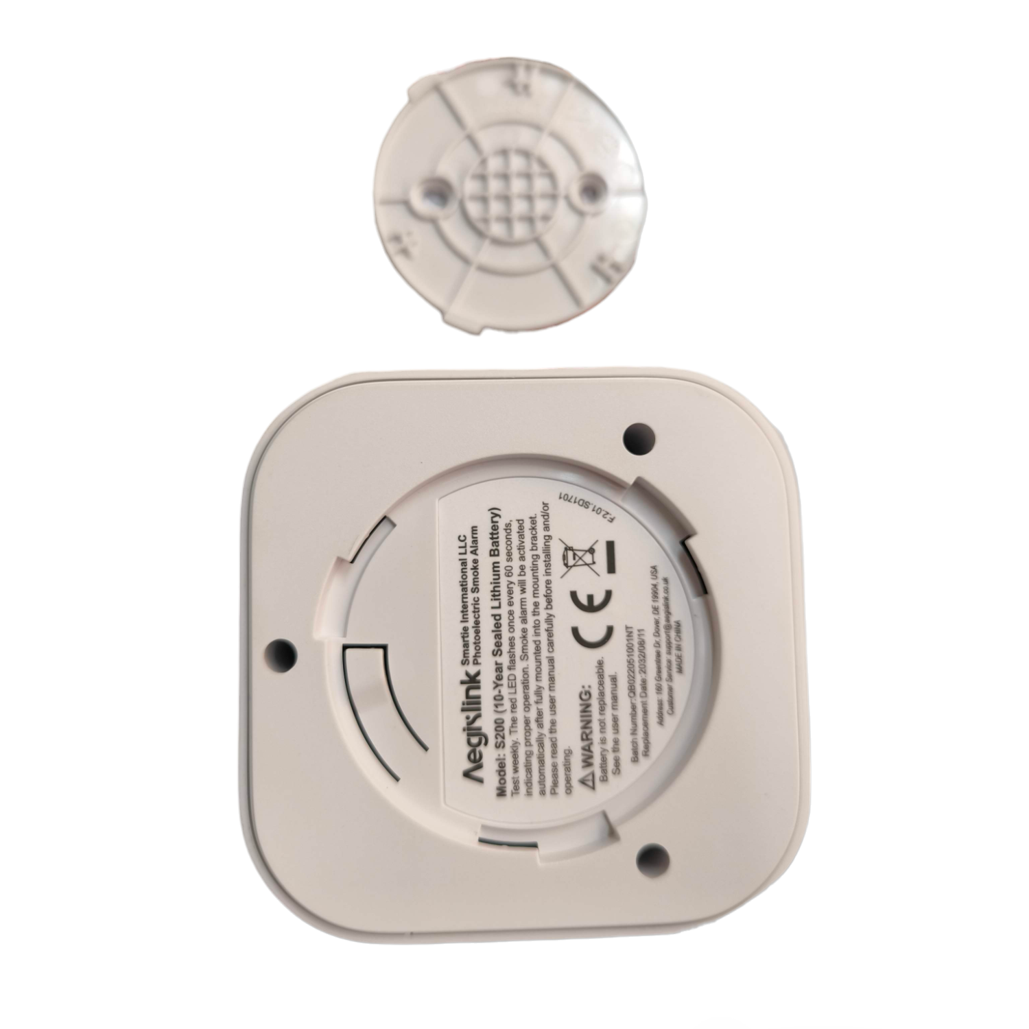 Aegislink Photo Electric Smoke Alarm Square Design with Battery Non Replaceable S200 Electx Electrical Supply