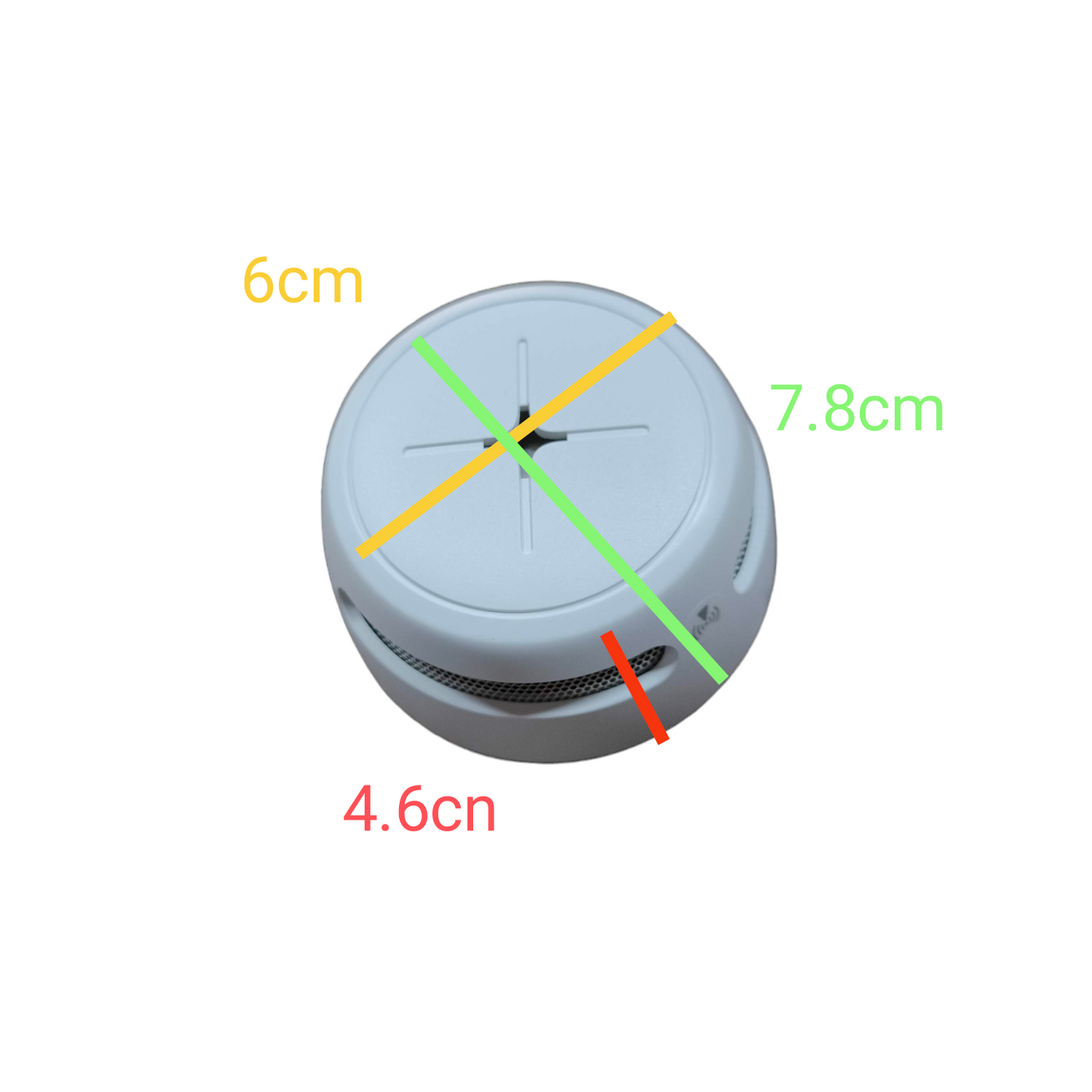 Aegislink wireless interlinked smoke alarm with compact white design and size dimensions