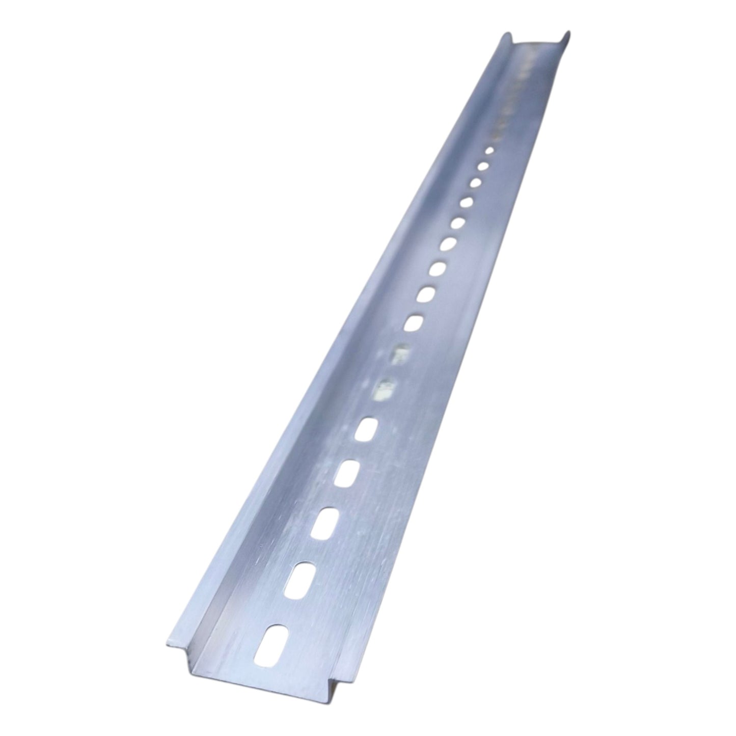 Metal corner guard with multiple holes on a white background