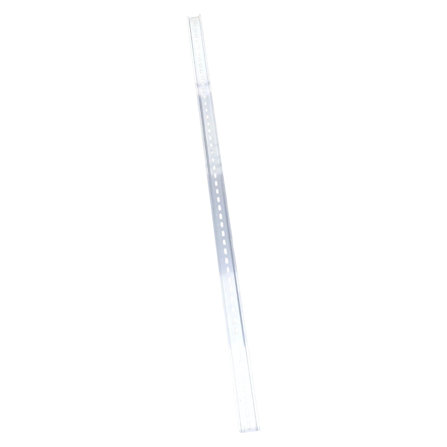 White ruler with measurement markings on a white background