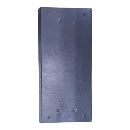 Rectangular metallic object with rounded corners on a white background America 11X11 Panel Board 20 Branches Distribution Panel for 2 Pole Plug-In Circuit Breaker Side Mounted Main Flush Mounted Base Electx Electrical Supply