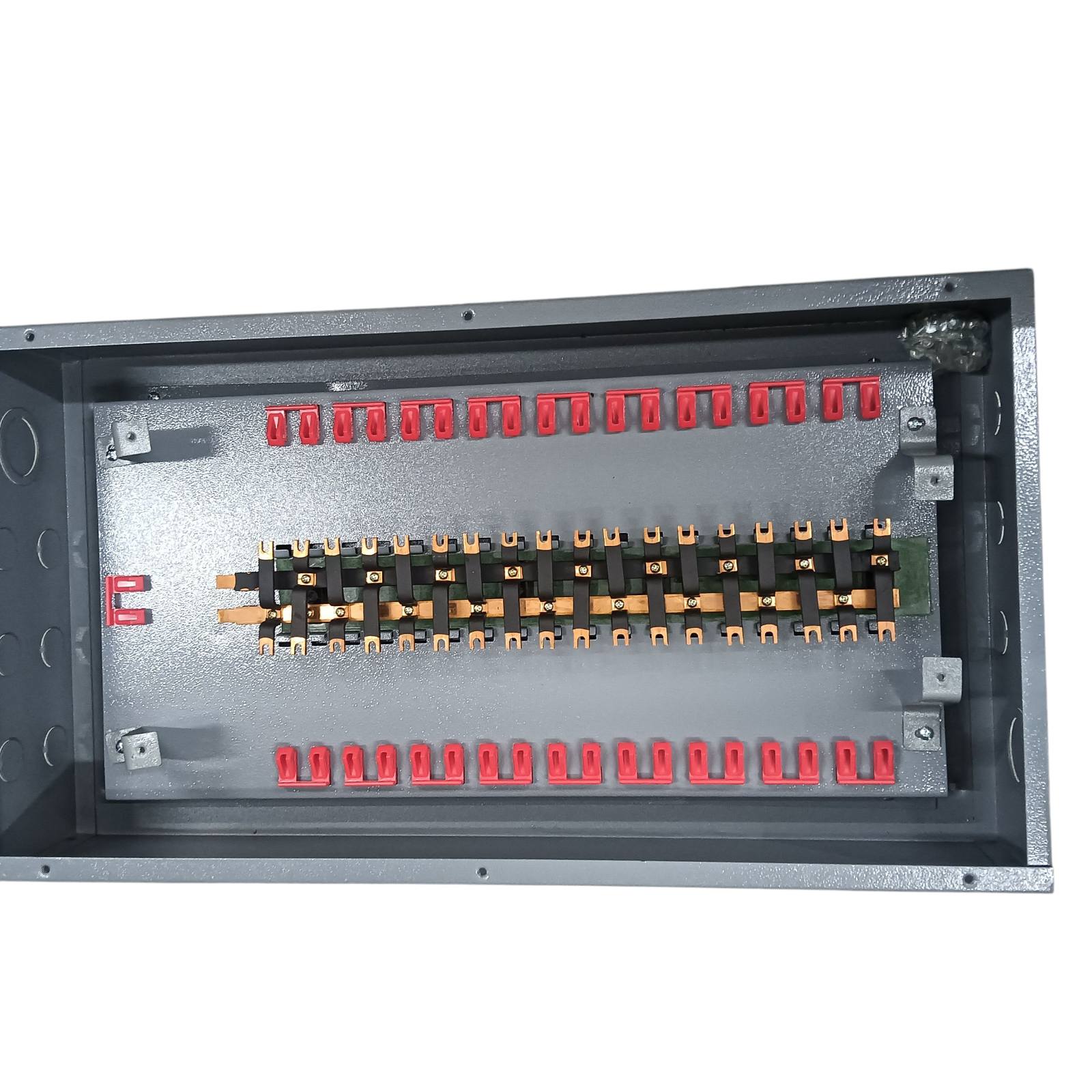 2 pole bolt on panel board with multiple connection points for organizing electrical circuits America 18 Branches Panel Board Center Main For 2 Pole Bolt On Panel Board Surface or Flush Mounted Type Electx Electrical Supply