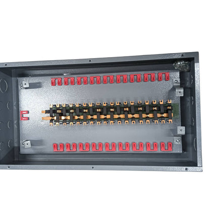 2 pole bolt on panel board with multiple connection points for organizing electrical circuits America 18 Branches Panel Board Center Main For 2 Pole Bolt On Panel Board Surface or Flush Mounted Type Electx Electrical Supply
