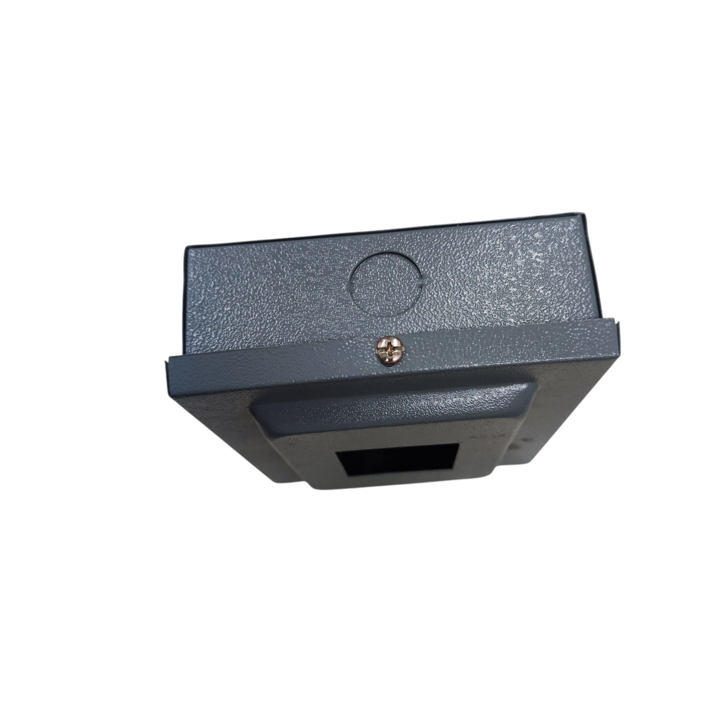 Gray metal enclosure Nema 1 panel board for GE TQL breakers. Front knockout and rectangular switch opening