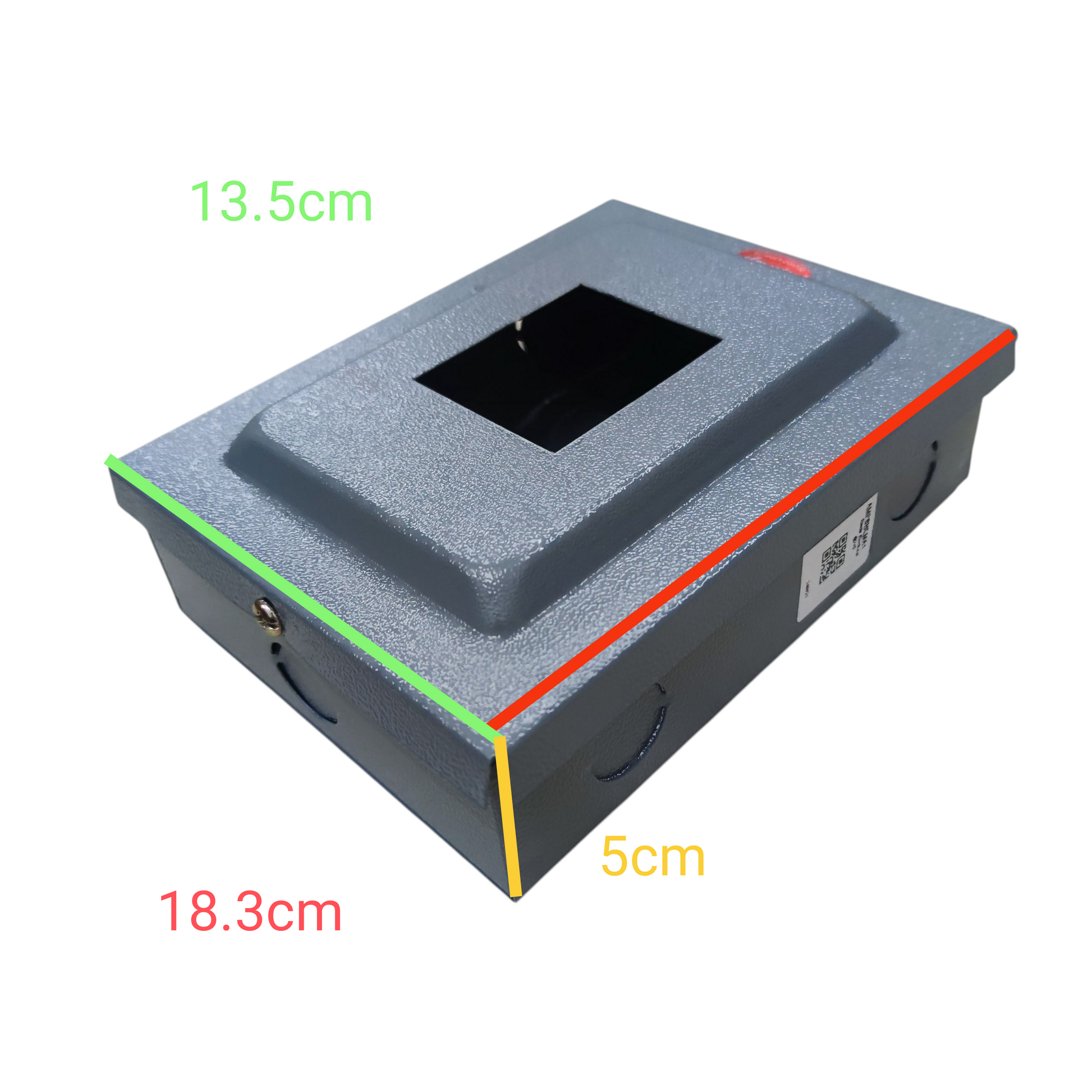 Compact gray metal Nema 1 panel board for GE TQL breakers. Rectangular cutout and mounting holes