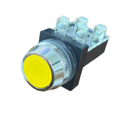 Push Button Switch Yellow 25mm  6A 2NO/2NC